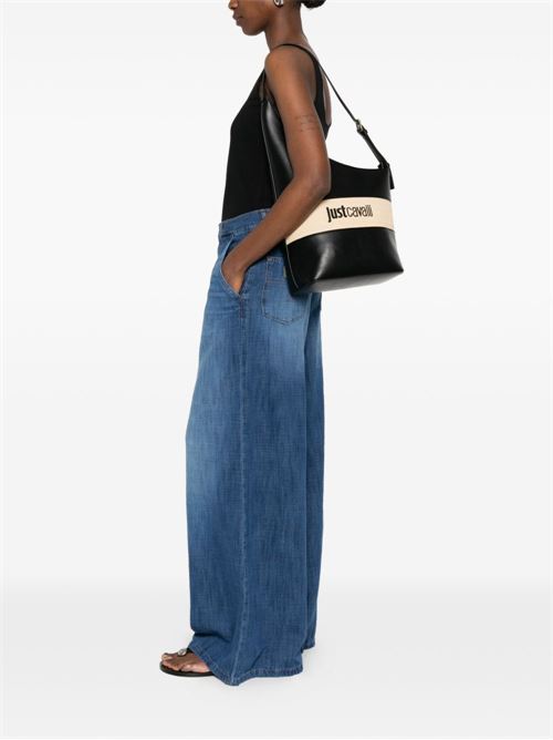 Borsa donna Just Cavalli nera in paglia sintetica e similpelle JUST CAVALLI | 80RA4BT1ZSE24899